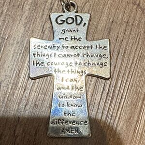 Hobby Lobby Silver Serenity Prayer Cross Pendant